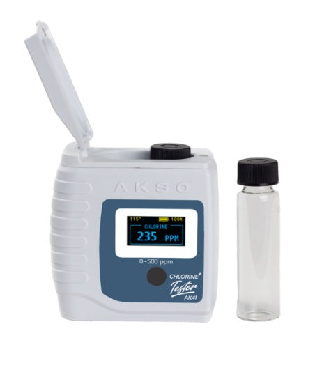 MEDIDOR DE CLORO TOTAL DIGITAL PORTATIL AKSO AK41 CLORO TESTER+ 0-500 PPM
