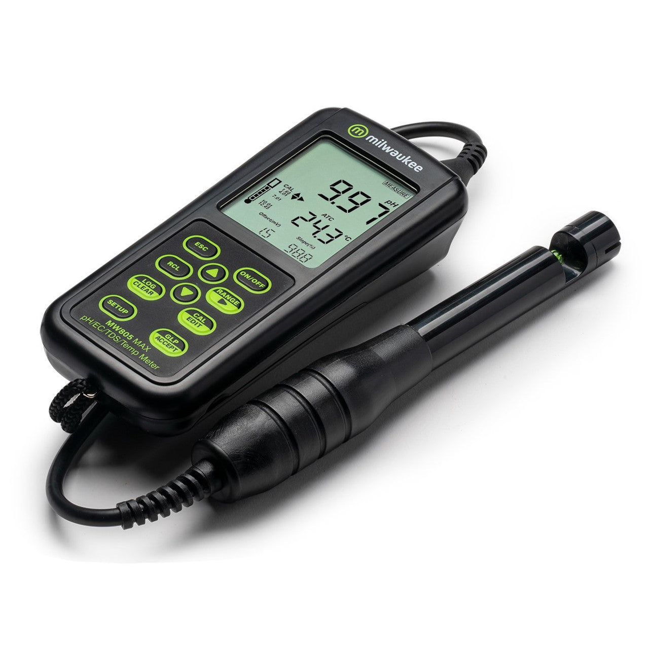 MULTIPARAMETRO PH,EC,TDS,TEMP. RANGO ALTO CON SONDA PORTATIL MW806 MAX MILWAUKEE