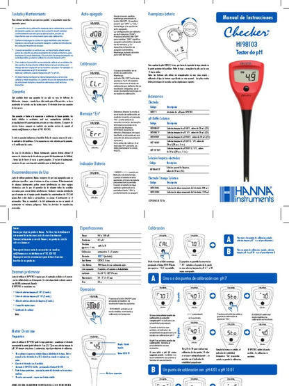 PHMETRO TIPO LAPICERO HI98103 HANNA INSTRUMENTS