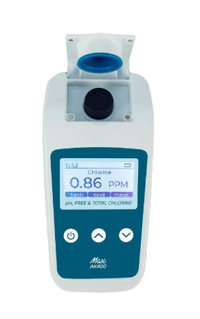 MEDIDOR DE CLORO DIGITAL PORTATIL AK400 MAX -AKSO   (Rango de medición: 0.00 a 5.00 ppm; 6.5 a 8.0 pH)