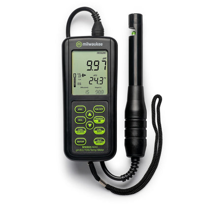 MULTIPARAMETRO PH,EC,TDS,TEMP. RANGO BAJO CON SONDA PORTATIL MW805 MAX MILWAUKEE