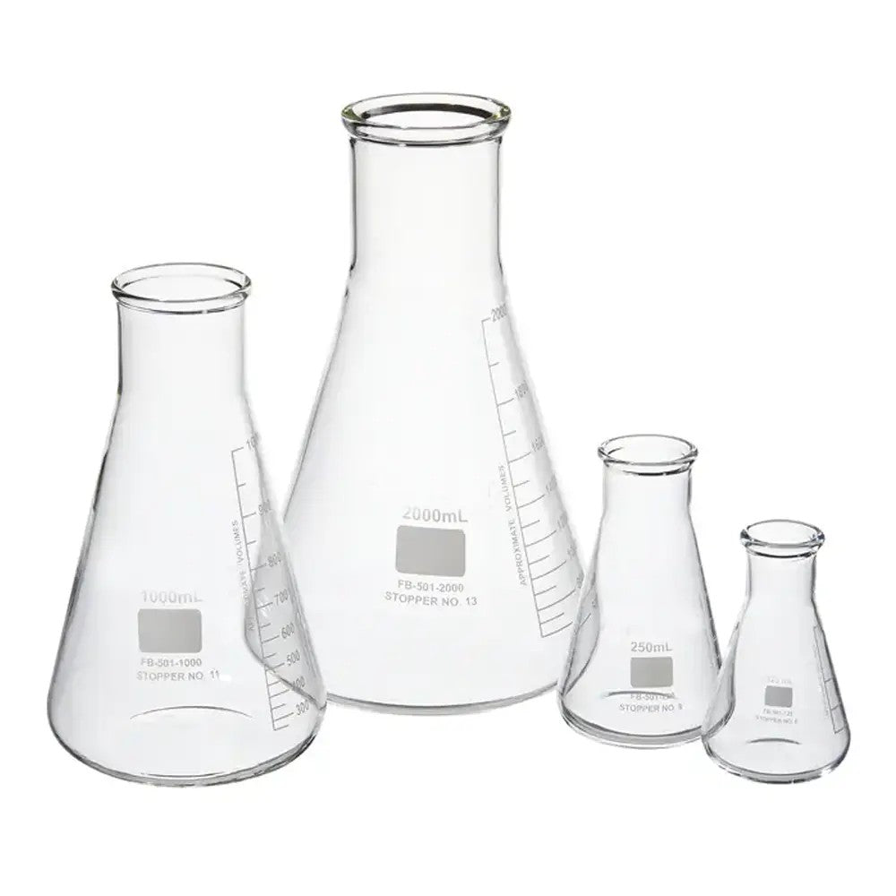 Matraz Erlenmeyer de Vidrio con Graduación | Diferentes Capacidades – ABSA Soluciones Perú
