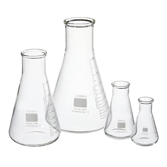 Matraz Erlenmeyer de Vidrio con Graduación | Diferentes Capacidades – ABSA Soluciones Perú