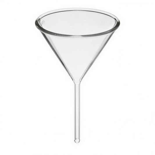 Embudo de Filtración de Vidrio 100 mm en borosilicato con vástago largo